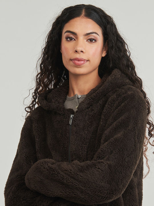 Short Women's Jacket for Spring/Autumn Brown