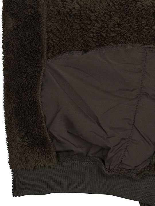 Short Women's Jacket for Spring/Autumn Brown