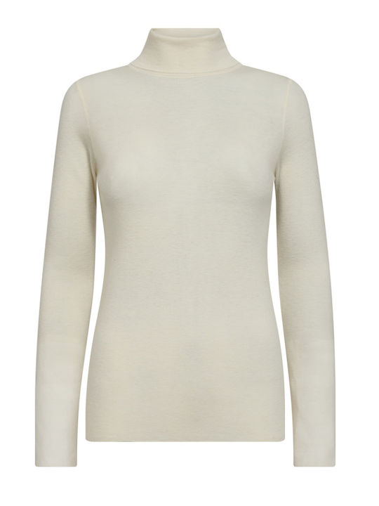 Bluze Damă cu Guler Înalt Crem