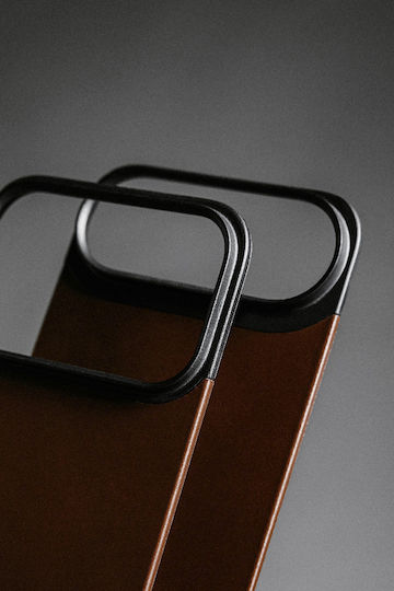 Nomad Magnetic Leather Back Cover iPhone 17 Pro Max Compatible with Magsafe Horween Leather Rustic Brown