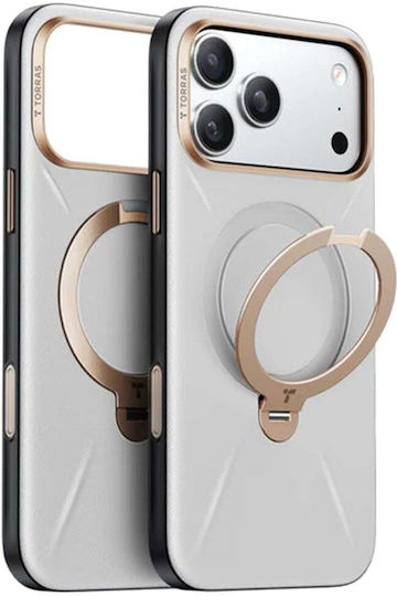 Torras QPRO Umschlag Rückseite Leder Gray (iPhone 17 Pro Max)