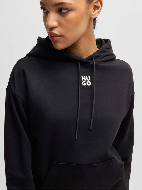 Delfinia Women's Sweatshirt Hooded Black