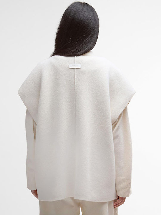 Martha Sleeveless Women's Knitted Cardigan with Zipper White