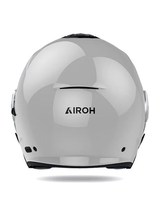 Airoh Helyos Concrete Grey Gloss Motorcycle Helmet Jet ECE 22.06 1350gr with Sunvisor
