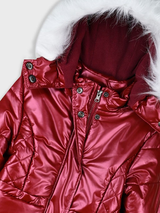 Kids' Casual Jacket with Hood Maroon