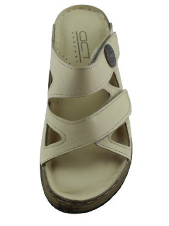 Sandale Casual Damă Din Piele Bej
