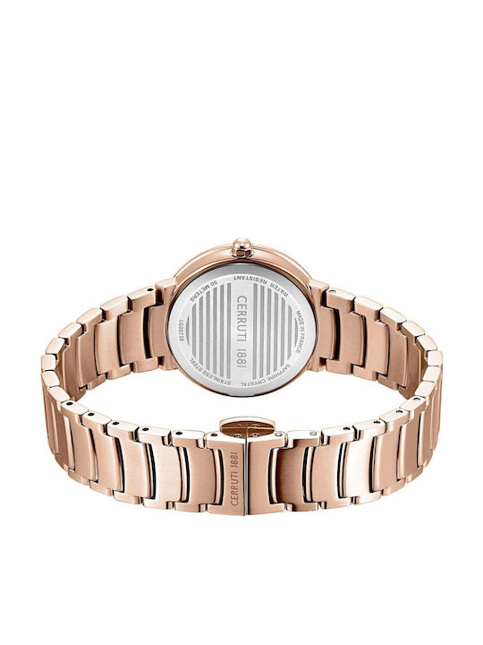 Cerruti Crystals Ceas de Damă cu Rose Gold Brățară Metalică