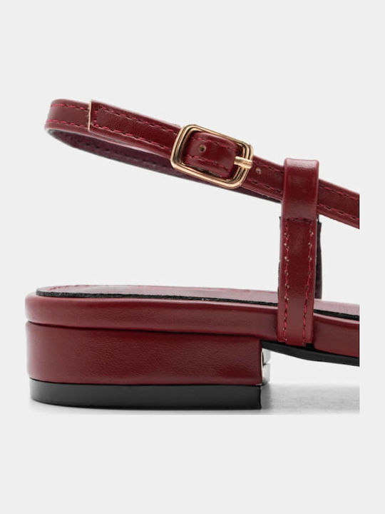Leather Slingback Ballerinas Burgundy