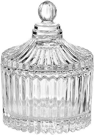 Yuk Vintage Φοντανιέρα Γυάλινη με Καπάκι 7x7x10cm Διάφανη