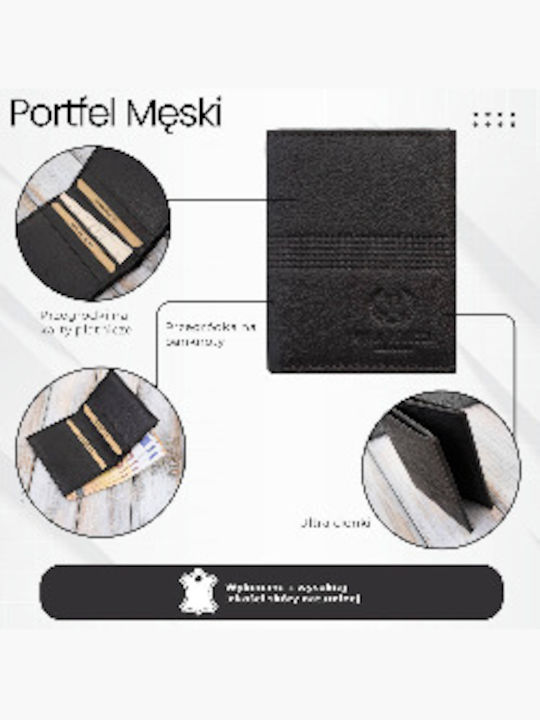 Дървен Мъжки Портфейл с RFID Черен
