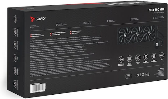 Savio NOX 360 MM Wasserkühlsysteme AIO CPU mit 3 Lüfterabmessungen 120mm