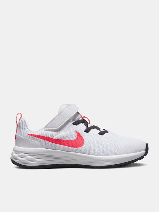 Revolution Revolution 6 Kids Sports Shoes Running with Hoop & Loop Closure White / Sea Coral / Gridiron / Laser Orange