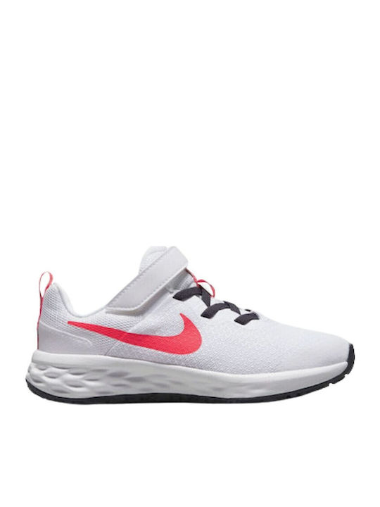 Revolution Revolution 6 Kids Sports Shoes Running with Hoop & Loop Closure White / Sea Coral / Gridiron / Laser Orange