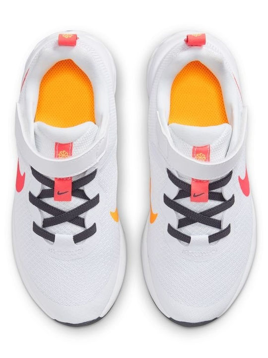 Revolution Revolution 6 Kids Sports Shoes Running with Hoop & Loop Closure White / Sea Coral / Gridiron / Laser Orange