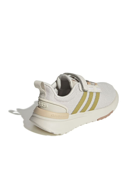 Racer Tr Kids Sports Shoes Running with Hoop & Loop Closure Aluminium / Gold Metallic / Magic Beige