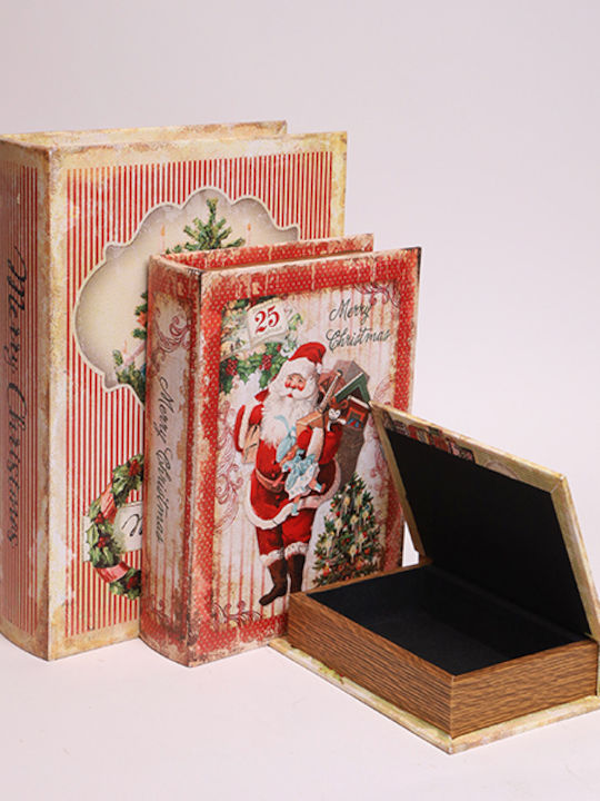 Eurolamp Vintage Decorative Wooden Books Set 3 Pieces 30x22x7.5 23x17x6 16x11x4.5cm Eurolamp
