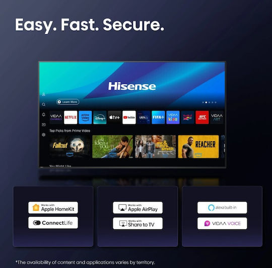 Hisense Smart Τηλεόραση 55" 4K UHD QLED E7Q HDR (2025) 55E7Q