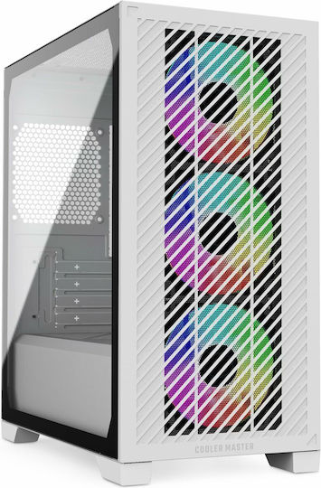 CoolerMaster Elite 301 Gaming Mini Tower Κουτί Υπολογιστή με Πλαϊνό Παράθυρο Λευκό