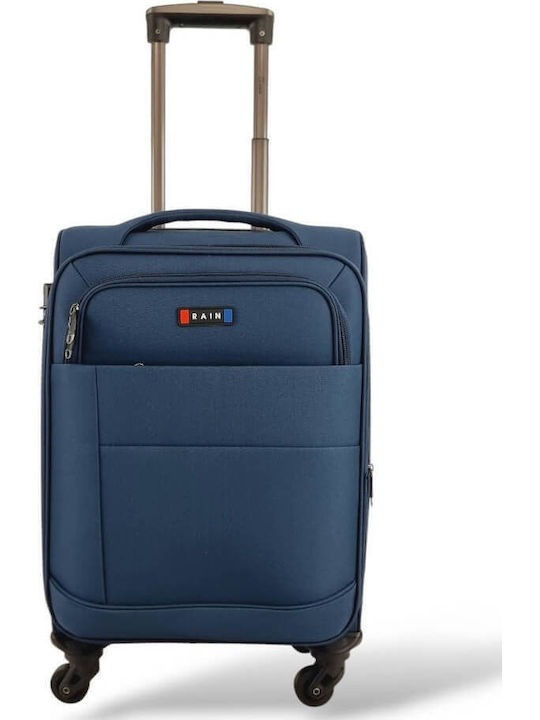 Rain Reisegepäck Kabinen Stoff Blau mit 4 Rädern Höhe 56cm