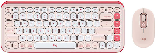 Logitech Pop Icon Combo Ασύρματο Bluetooth Σετ Πληκτρολόγιο & Ποντίκι Αγγλικό UK Λευκό