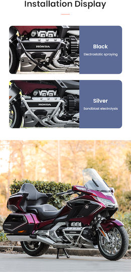 Honda GL1800 Crash Bar Applicable to Honda GL1800 Silver