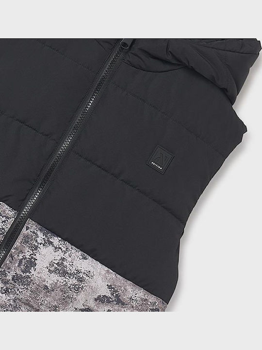 Kids' Casual Jacket Sleeveless with Hood Black