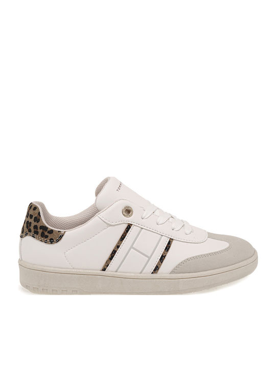 Cut Lace-up Kids Sneakers White