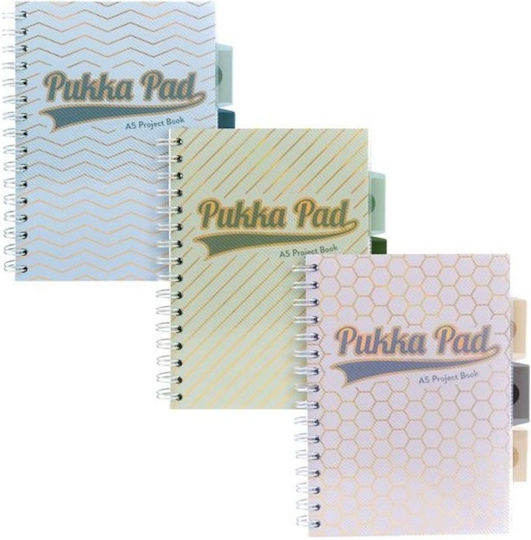 Pukka Spiral Notebook Ruled A5 200 Sheets 3 Subjects Blue 1pcs