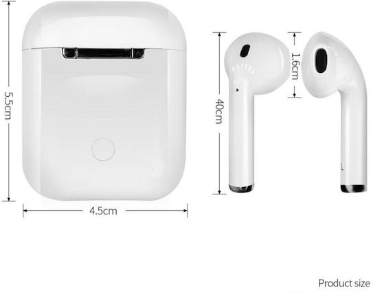 Inpods i12 TWS In ear Bluetooth хендсфри Слушалки с Кутийка за Зареждане Розов