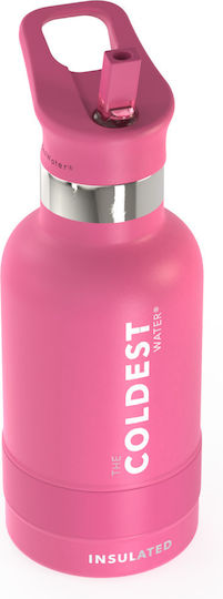 Proteas Filter Kinderflasche Thermos Rostfreier Stahl mit Strohhalm Rosa 355ml