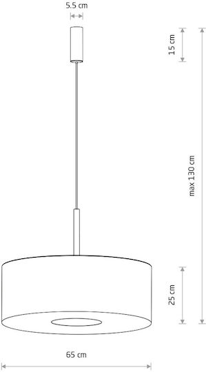 Nowodvorski Pendant Light White with Socket E27 65x130cm