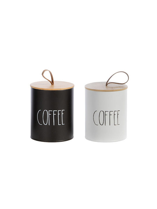 Nef-Nef Homeware Coffee Βάζο για Καφέ με Καπάκι Μεταλλικό Μαύρο 10.4x10.4x13cm 1τμχ