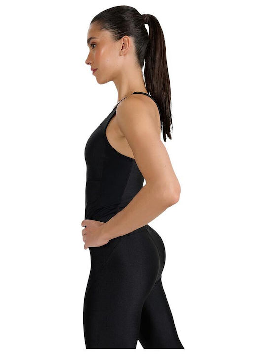 Functional Γυναικείο Crop Top Αμάνικο Μαύρο
