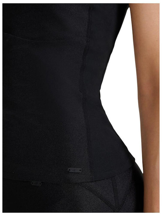 Functional Γυναικείο Crop Top Αμάνικο Μαύρο