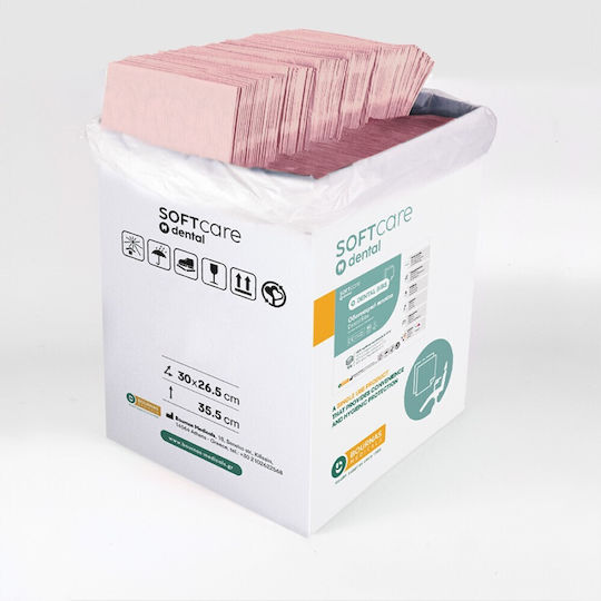 Soft Care Dental Towel Pink 1ply + 1ply Without Dispenser 500 Pieces