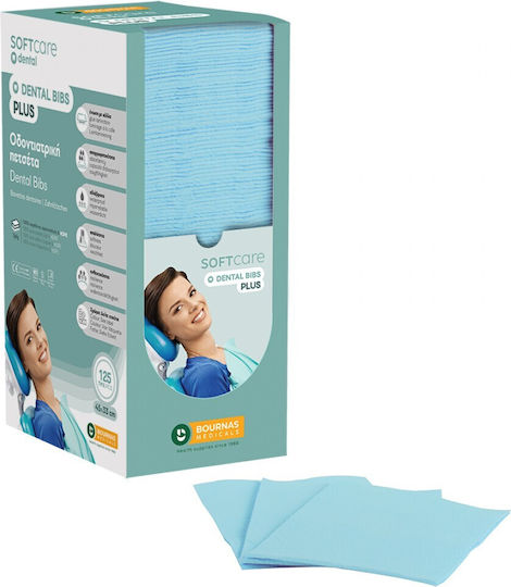 Bournas Medicals Dental Towel Light Blue 2ply + 1ply with Dispenser 125 Pieces
