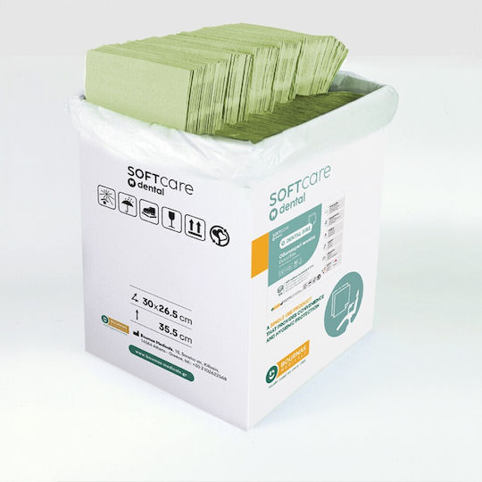 Soft Care Dental Green Towel 1ply + 1ply Without Dispenser 500 Pieces