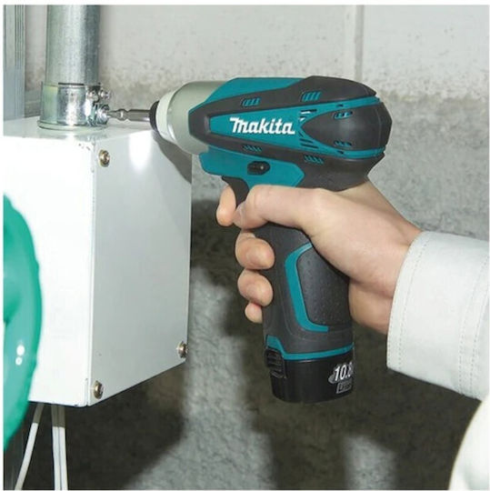 Makita Set Impact Drill Driver & Impact Screwdriver 10.8V with 2 Batteries 1.3Ah and Case with Drills & Nibs