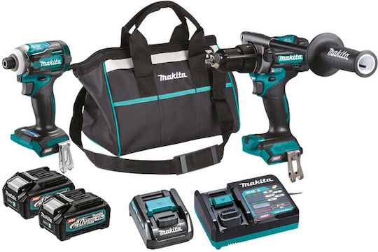 Makita DK0114G201 Σετ Δραπανοκατσάβιδο & Παλμικό Κατσαβίδι 40V με 2 Μπαταρίες 4Ah και Θήκη