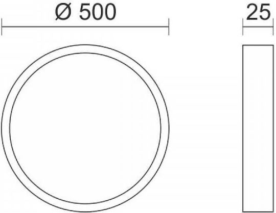 Spot Light Πλαφονιέρα Οροφής 50εκ. Λευκή με Ενσωματωμένο LED
