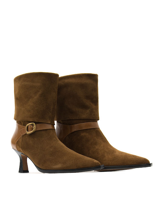 Wildleder Stiefeletten Damen Tabac Braun