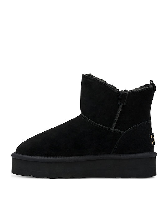 Leather Women's Ankle Boots Black