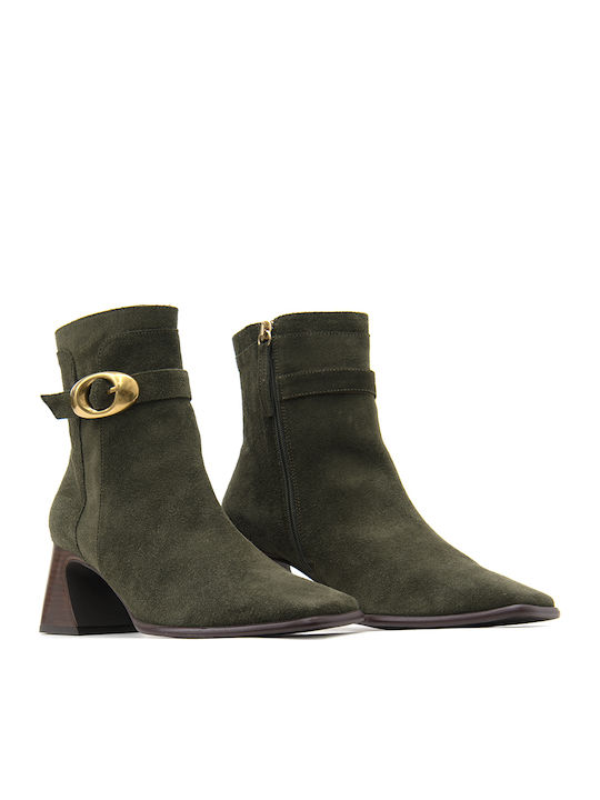 Suede Women's Ankle Boots Khaki