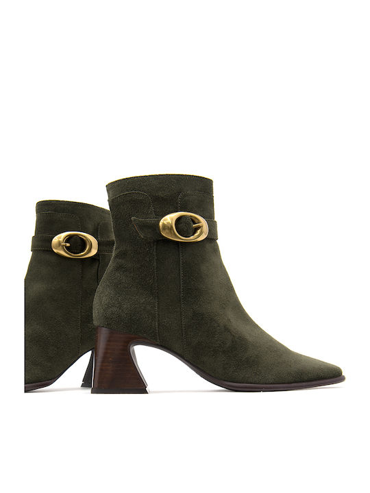 Suede Women's Ankle Boots Khaki