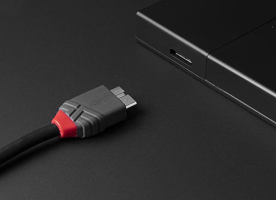 Lindy Anthra Line USB 2.0 Cable USB-C male - micro USB-B Μαύρο 1m 36621