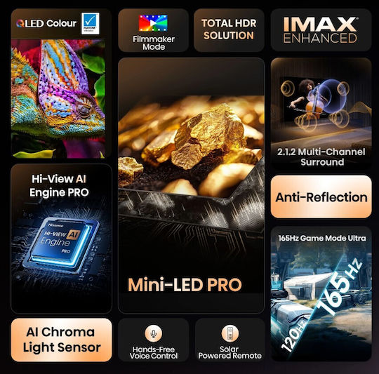 Hisense Smart Fernseher 75" 4K Ultra HD Mini-LED U7Q PRO HDR (2025) 75U7Q PRO