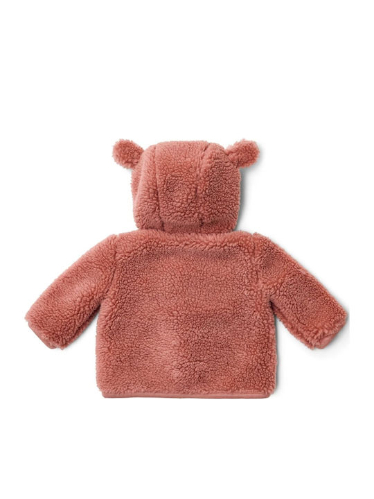 Παιδική Ζακέτα Βαμβακερή με Κουκούλα Pink Blush Teddy