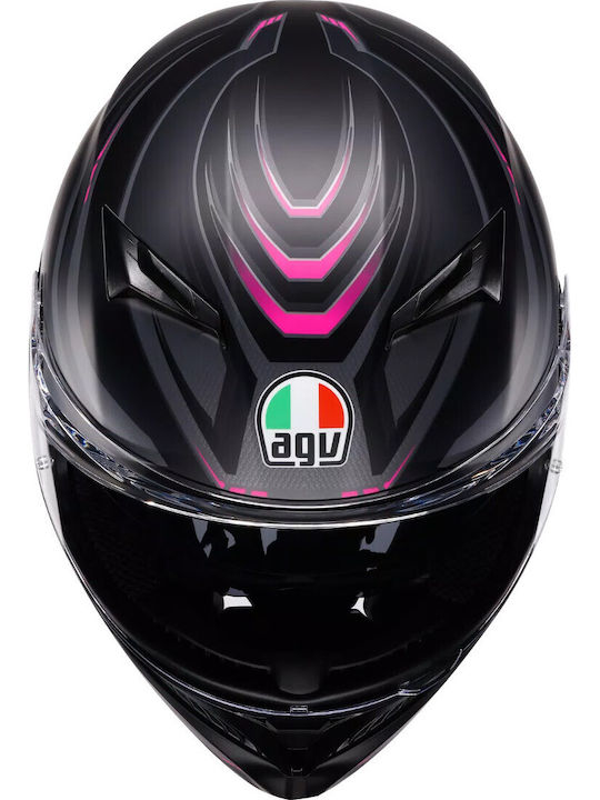 AGV K3 Syth Mat Black/Pink Motorcycle Helmet Full Face ECE 22.06 1550gr with Pinlock and Sunvisor