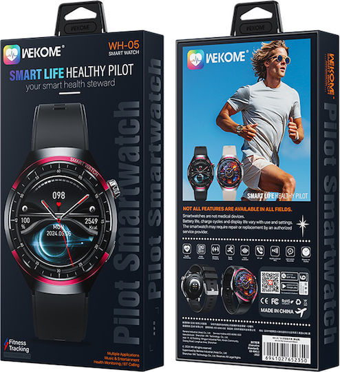 WK WH-05 Smartwatch με Παλμογράφο (Μαύρο)