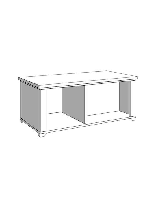 Rectangular Central Coffee Table Valencia Wooden with Drawers White / Artisan Oak M115xW55xH47.5cm